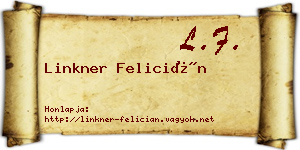 Linkner Felicián névjegykártya